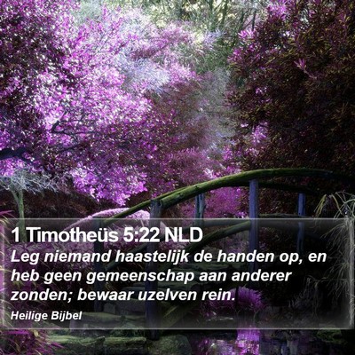 1 Timotheüs 5:22 NLD Bible Verse Image