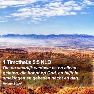 1 Timotheüs 5:5 NLD Bible Verse Image