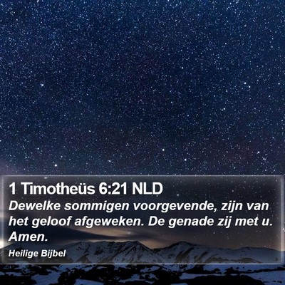 1 Timotheüs 6:21 NLD Bible Verse Image