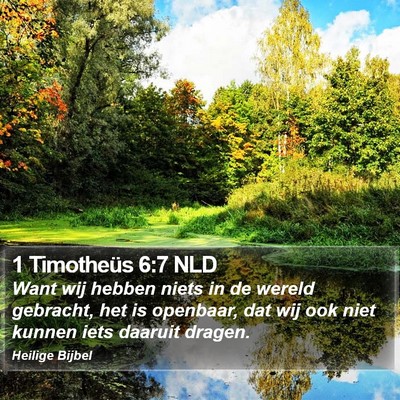 1 Timotheüs 6:7 NLD Bible Verse Image