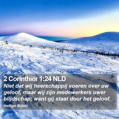 2 Corinthiër 1:24 NLD Bible Verse Image