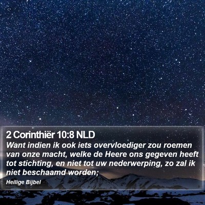 2 Corinthiër 10:8 NLD Bible Verse Image