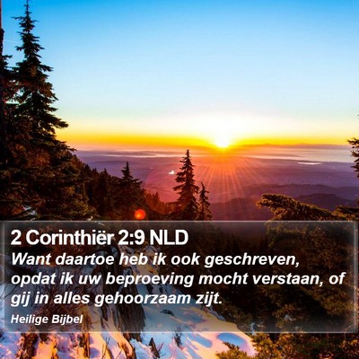 2 Corinthiër 2:9 NLD Bible Verse Image