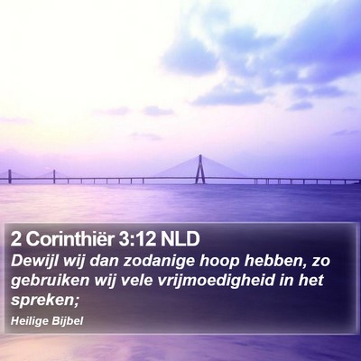 2 Corinthiër 3:12 NLD Bible Verse Image