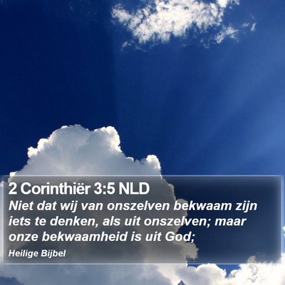 2 Corinthiër 3:5 NLD Bible Verse Image