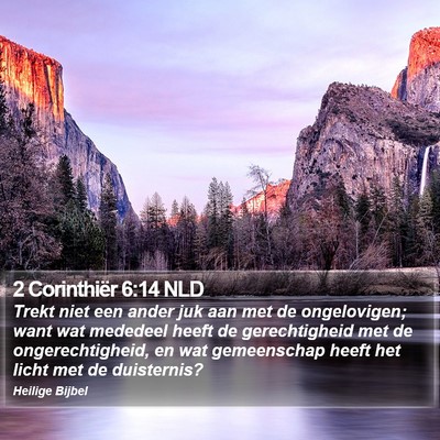 2 Corinthiër 6:14 NLD Bible Verse Image