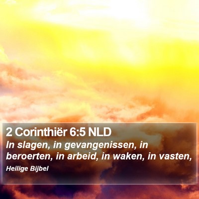 2 Corinthiër 6:5 NLD Bible Verse Image