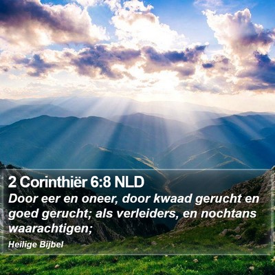 2 Corinthiër 6:8 NLD Bible Verse Image