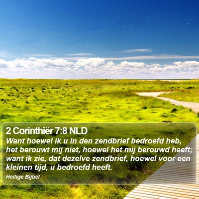 2 Corinthiër 7:8 NLD Bible Verse Image