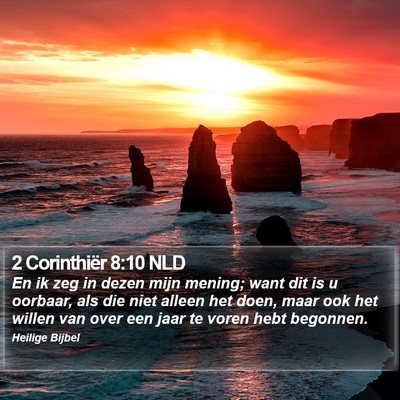2 Corinthiër 8:10 NLD Bible Verse Image