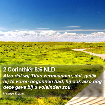 2 Corinthiër 8:6 NLD Bible Verse Image