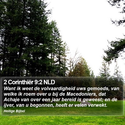 2 Corinthiër 9:2 NLD Bible Verse Image