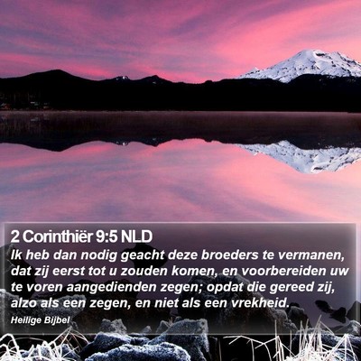 2 Corinthiër 9:5 NLD Bible Verse Image
