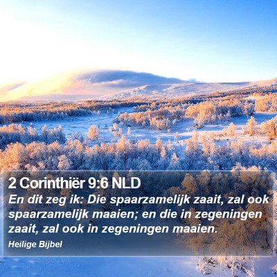 2 Corinthiër 9:6 NLD Bible Verse Image