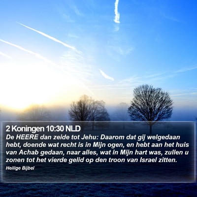 2 Koningen 10:30 NLD Bible Verse Image