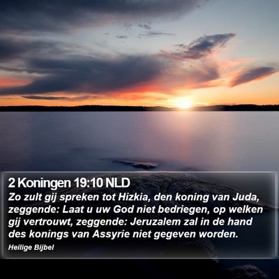 2 Koningen 19:10 NLD Bible Verse Image