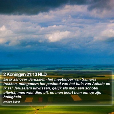 2 Koningen 21:13 NLD Bible Verse Image