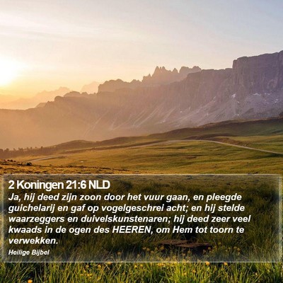 2 Koningen 21:6 NLD Bible Verse Image