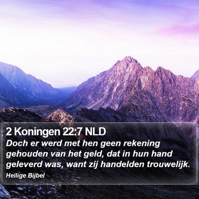 2 Koningen 22:7 NLD Bible Verse Image