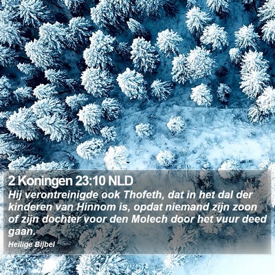 2 Koningen 23:10 NLD Bible Verse Image