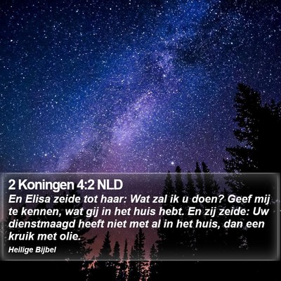 2 Koningen 4:2 NLD Bible Verse Image