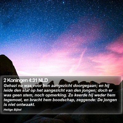 2 Koningen 4:31 NLD Bible Verse Image