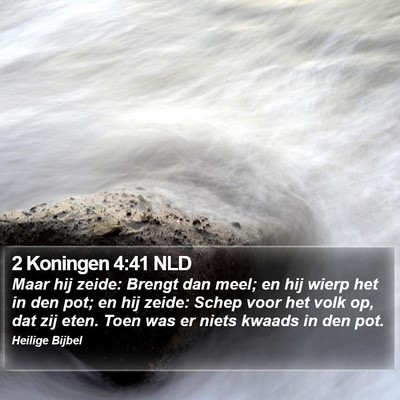 2 Koningen 4:41 NLD Bible Verse Image