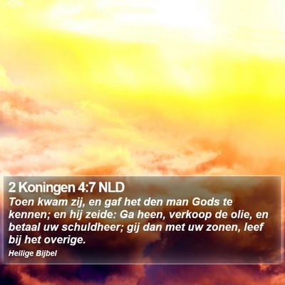 2 Koningen 4:7 NLD Bible Verse Image