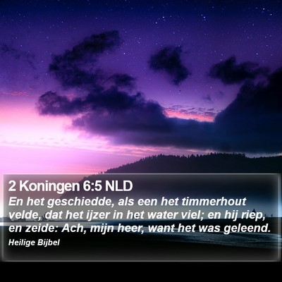 2 Koningen 6:5 NLD Bible Verse Image