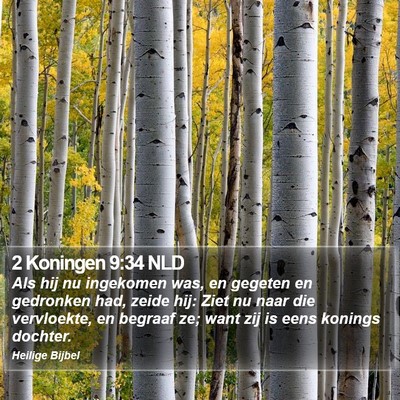 2 Koningen 9:34 NLD Bible Verse Image