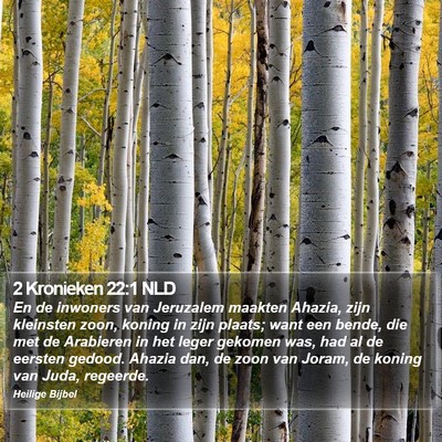 2 Kronieken 22:1 NLD Bible Verse Image