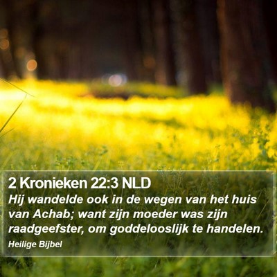 2 Kronieken 22:3 NLD Bible Verse Image