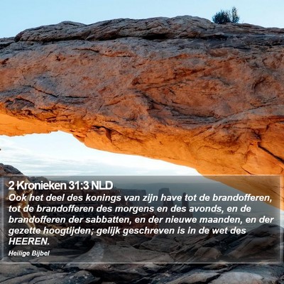 2 Kronieken 31:3 NLD Bible Verse Image