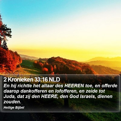 2 Kronieken 33:16 NLD Bible Verse Image