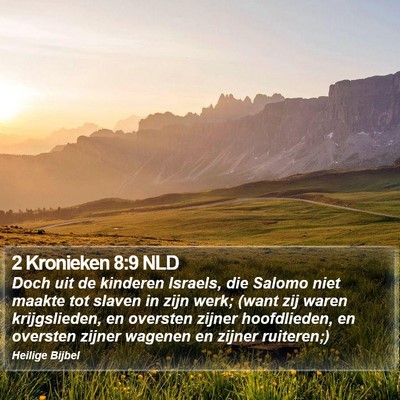2 Kronieken 8:9 NLD Bible Verse Image
