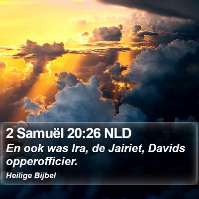 2 Samuël 20:26 NLD Bible Verse Image