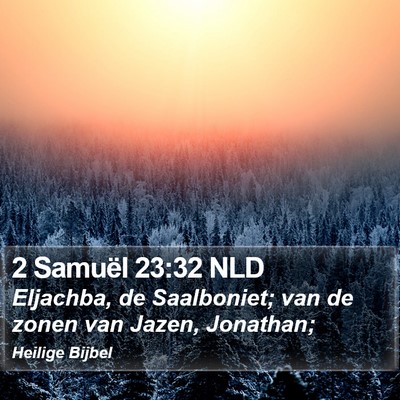 2 Samuël 23:32 NLD Bible Verse Image