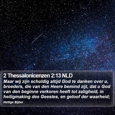 2 Thessalonicenzen 2:13 NLD Bible Verse Image