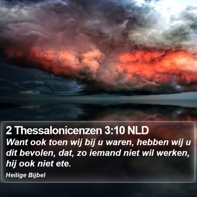 2 Thessalonicenzen 3:10 NLD Bible Verse Image