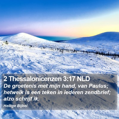 2 Thessalonicenzen 3:17 NLD Bible Verse Image