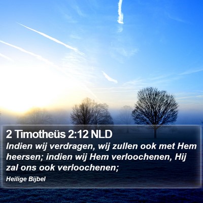 2 Timotheüs 2:12 NLD Bible Verse Image