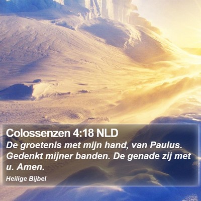 Colossenzen 4:18 NLD Bible Verse Image