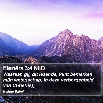 Efeziërs 3:4 NLD Bible Verse Image
