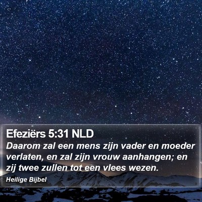 Efeziërs 5:31 NLD Bible Verse Image