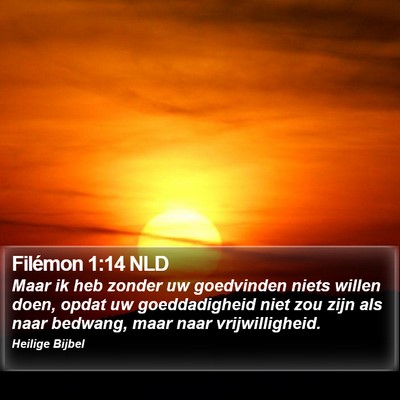 Filémon 1:14 NLD Bible Verse Image