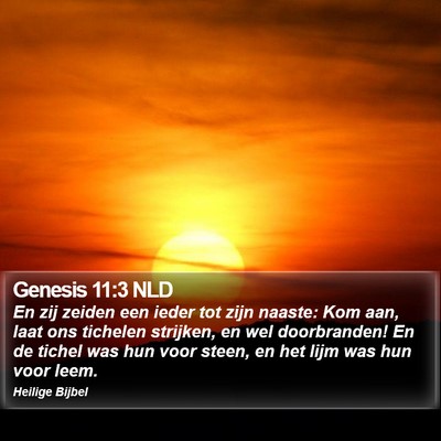 Genesis 11:3 NLD Bible Verse Image
