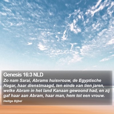 Genesis 16:3 NLD Bible Verse Image