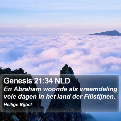 Genesis 21:34 NLD Bible Verse Image