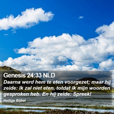 Genesis 24:33 NLD Bible Verse Image