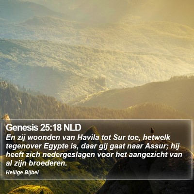 Genesis 25:18 NLD Bible Verse Image